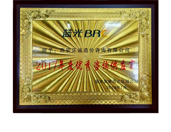 藍(lán)光-2017年度優(yōu)秀咨詢供應(yīng)商